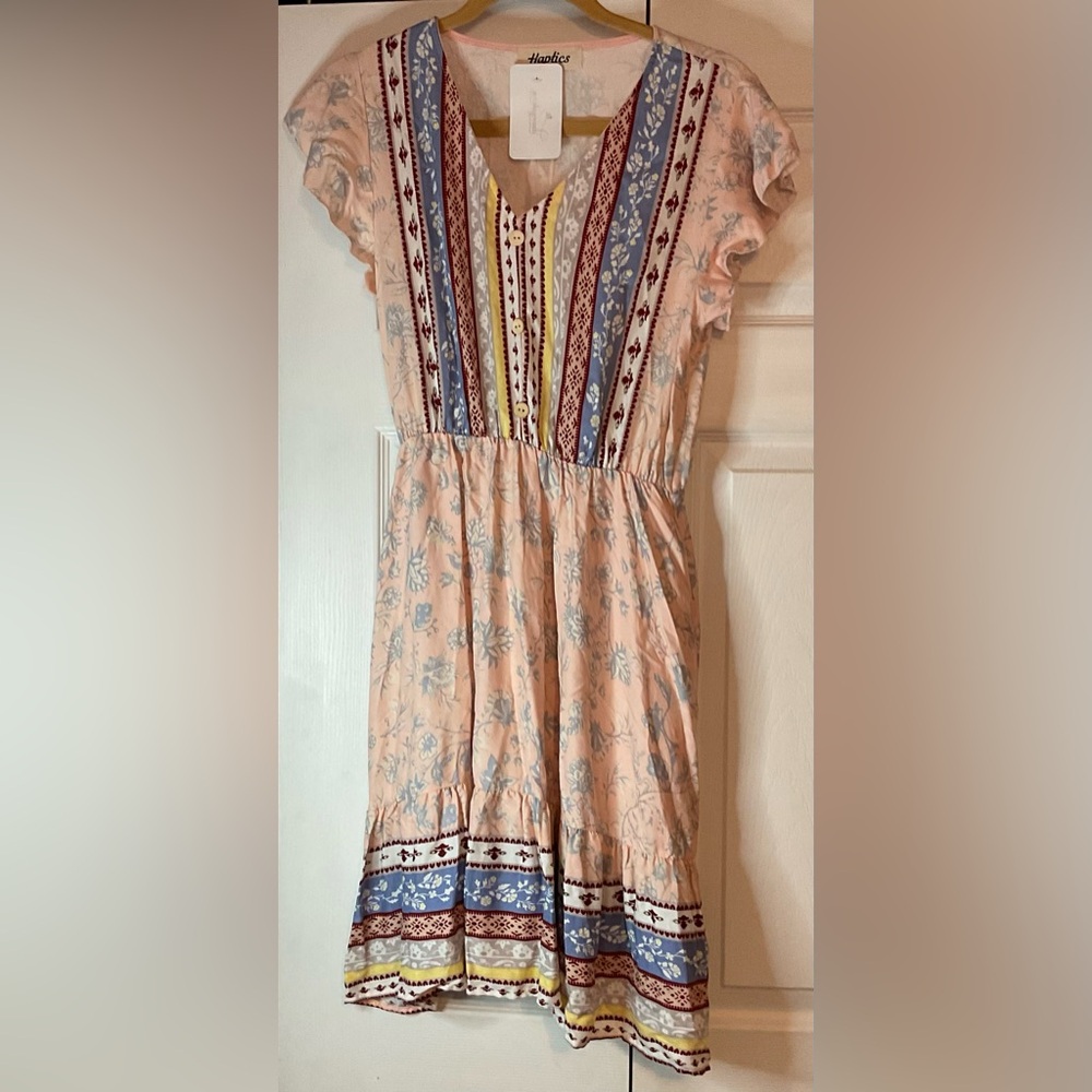 Haptics by Holly‎ Harper Floral Midi Boho Dress Size Medium New